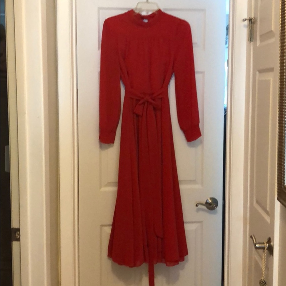 Beautiful Loumeidisha Red chiffon Maxi dress